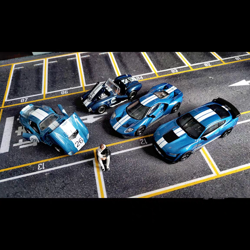 다이 캐스트 합금 1/64 포드 쉘비 코브라 GT GT500 시리즈 블루 테마 자동차 모델 성인 클래식 컬렉션 DIY 정적 디스플레이 소년 장난감